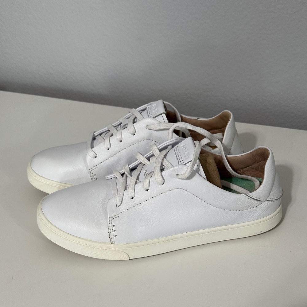 Olukai White Leather Sneaker - Picture 3 of 5